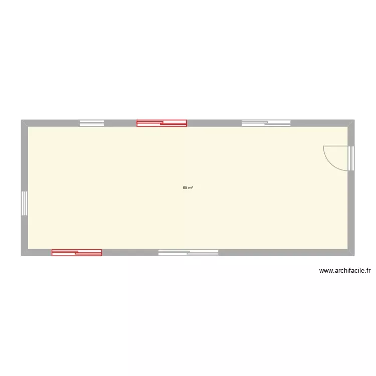 Projet option 1. Plan de 1 Pièce et 65 m² Projet option 1. Plan de 1 Pièce et 65 m²