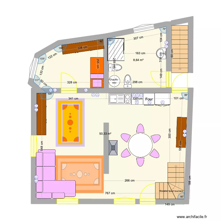 FAVEROLLES_FUTUR_TRAVAUX. Plan de 10  et 166 m²
