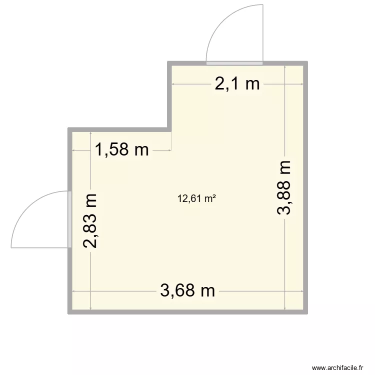 CF BIERE LA CASERNE THONES. Plan de 1  et 13 m²