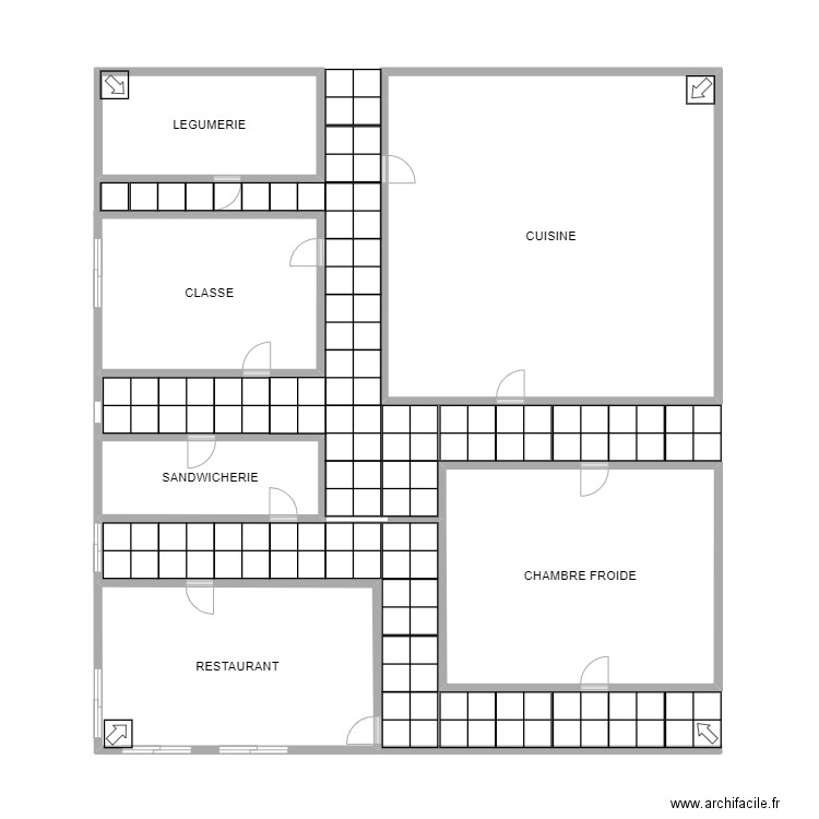 moi. Plan de 6 pièces et 58 m2