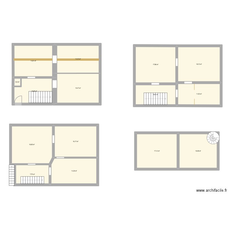Cherreau. Plan de 9 pièces et 113 m2