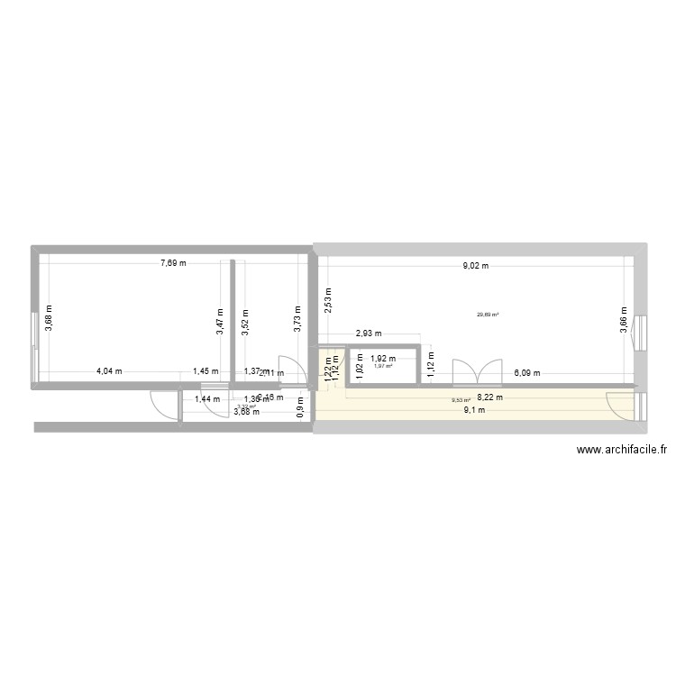 bruay. Plan de 5 pièces et 73 m2