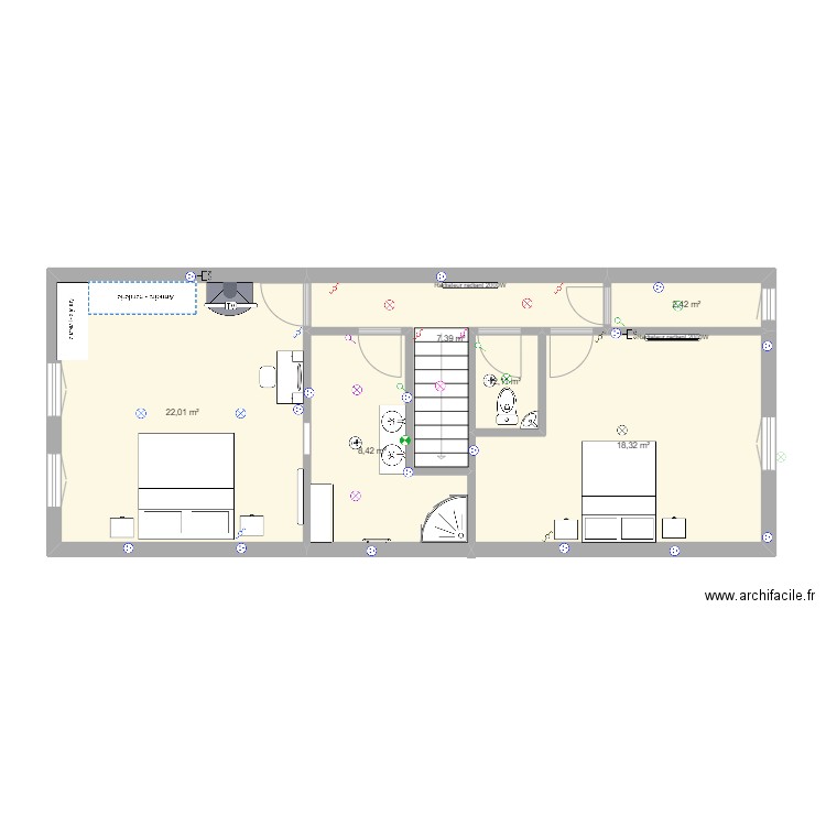 maison fabien. Plan de 9 pièces et 123 m2