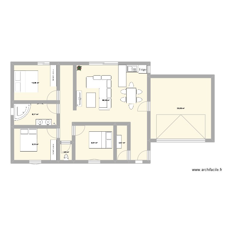 maison. Plan de 8 pièces et 103 m2