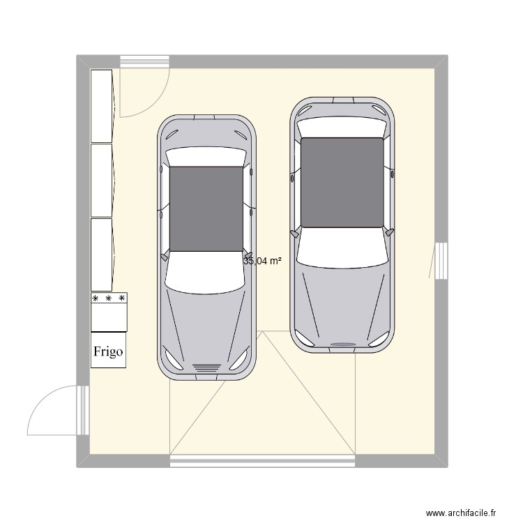 Garage. Plan de 1 pièce et 35 m2