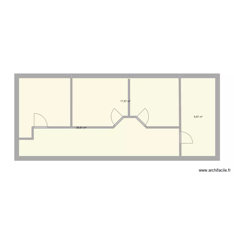 local bercheres les pierres. Plan de 3  et 55 m²