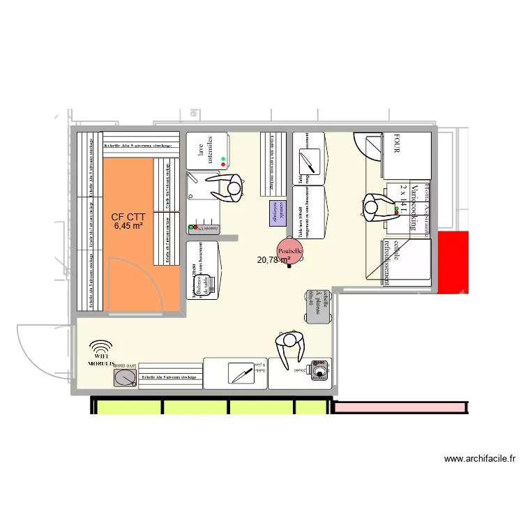Labo Illkirch V2. Plan de 2 pièces et 27 m² Labo Illkirch V2. Plan de 2 pièces et 27 m²