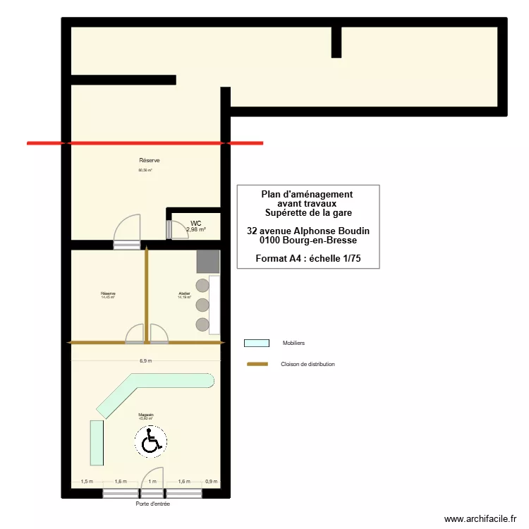asib coupe. Plan de 6  et 185 m²