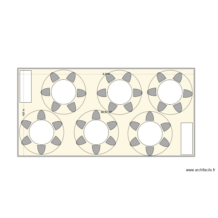 TABLES MARIAGE. Plan de 1 pièce et 49 m2