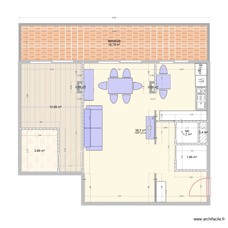 bon repos v sans cloisons. Plan de 0 pièce et 0 m2