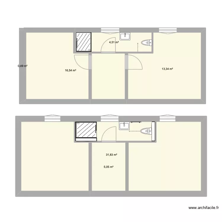 sdb 5. Plan de 6 Pièces et 72 m² sdb 5. Plan de 6 Pièces et 72 m²