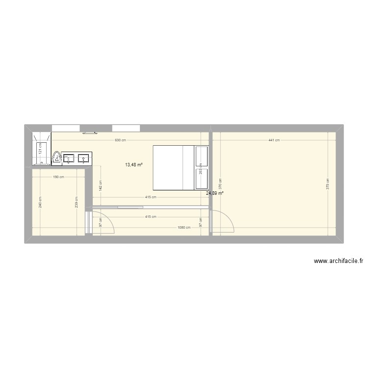 Chbre haut Viro. Plan de 0 pièce et 0 m2