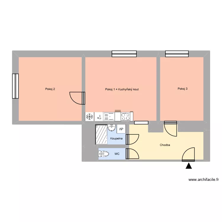 17. listopadu 593, byt 17. Plan de 14 pièces et 187 m² 17. listopadu 593, byt 17. Plan de 14 pièces et 187 m²