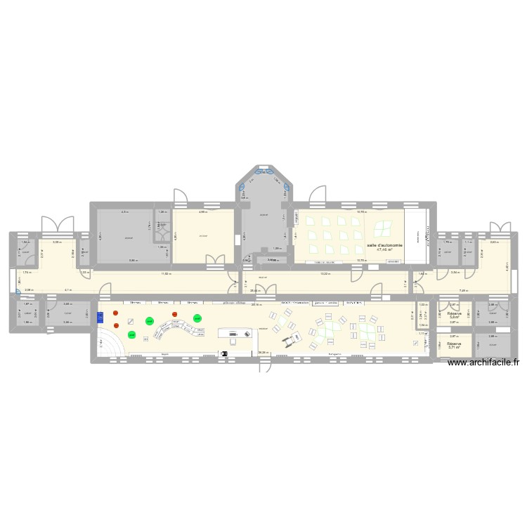 CDI N0 après travaux v4. Plan de 18 pièces et 369 m2