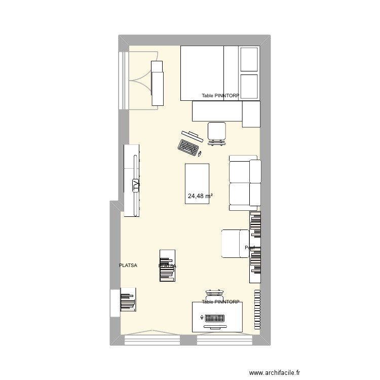 Robin-Appart2025. Plan de 1 pièce et 24 m2