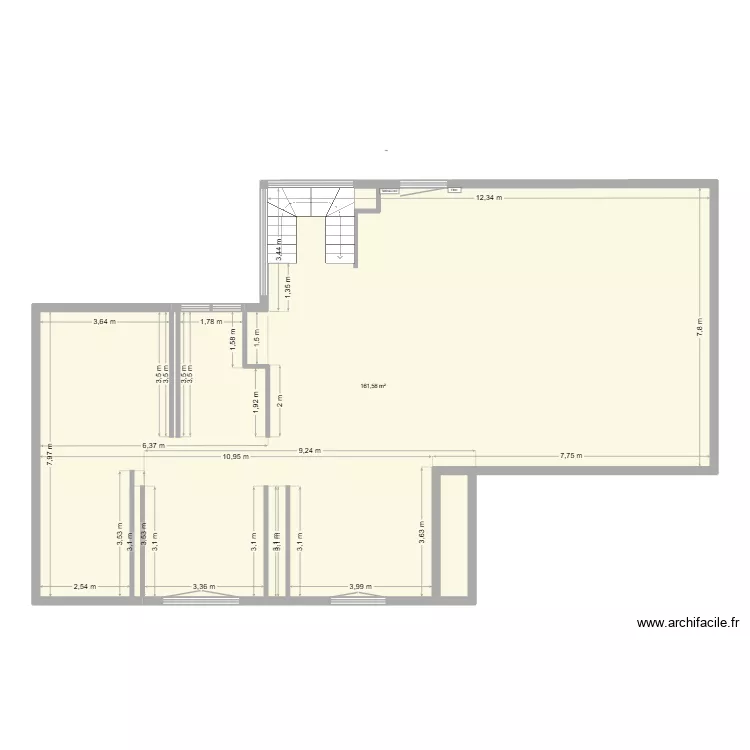 Leroux Barth base avec murs et fenêtres. Plan de 2 et 164 m² Leroux Barth base avec murs et fenêtres. Plan de 2 et 164 m²