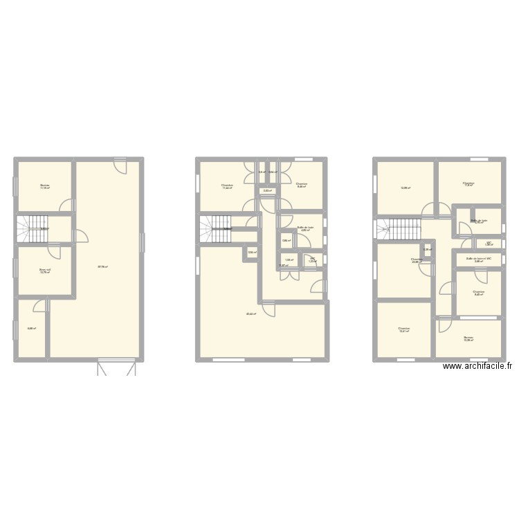 Maison des fratries. Plan de 28 pièces et 269 m2