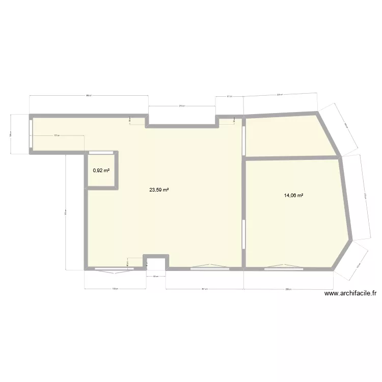 Appartement Mamie  (cuisine ouverte). Plan de 
