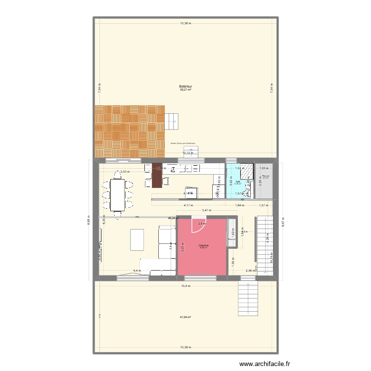 RDC - plan cuisine bar. Plan de 0 pièce et 0 m2
