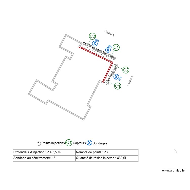 Pottier. Plan de 1 pièce et 18 m2