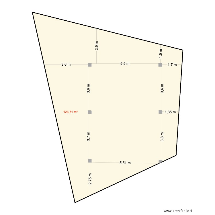 Foce di Mela. Plan de 1 pièce et 124 m2