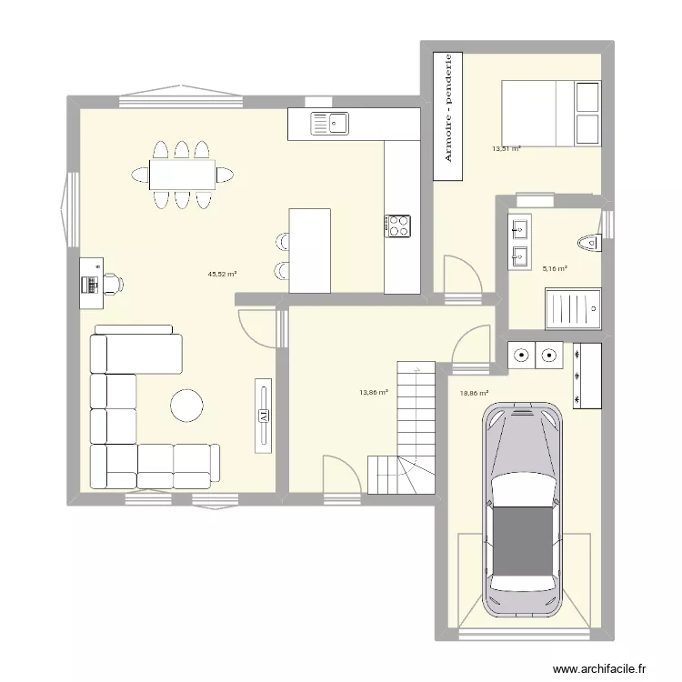 plan 1. Plan de 5  et 97 m²
