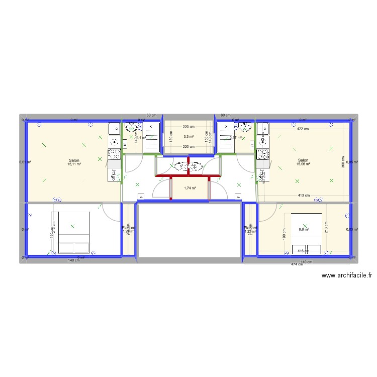 36 PHOCEN . Plan de 23 pièces et 52 m2