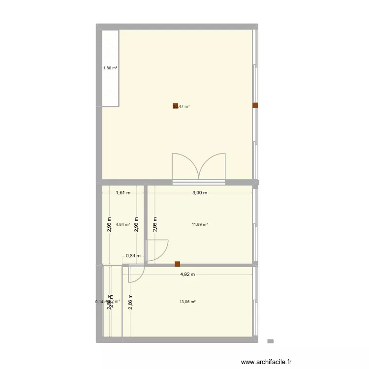 girolle etage. Plan de 7  et 64 m²