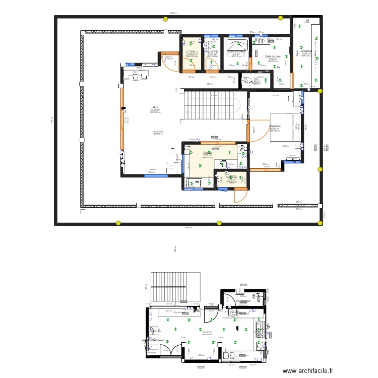SUITE. Plan de 13 pièces et 237 m2