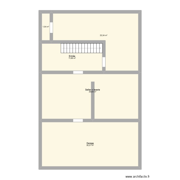 Peugniez. Plan de 5 pièces et 97 m2