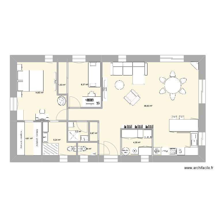 lot 10 sept 25. Plan de 10 pièces et 92 m2