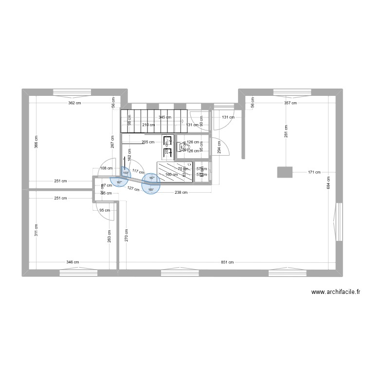 renov 1er Etage. Plan de 7 pièces et 77 m2