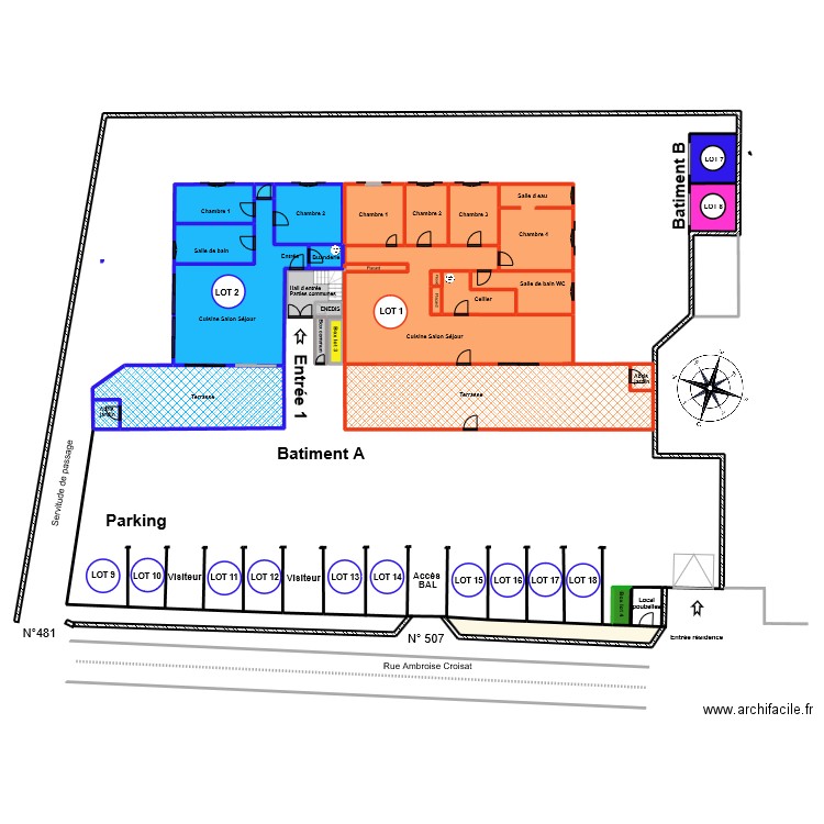 BONELLO RDC 3. Plan de 23 pièces et 380 m2