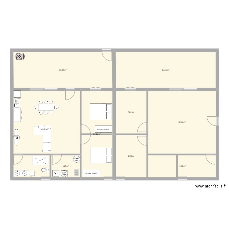 plan st martin. Plan de 9 pièces et 182 m2