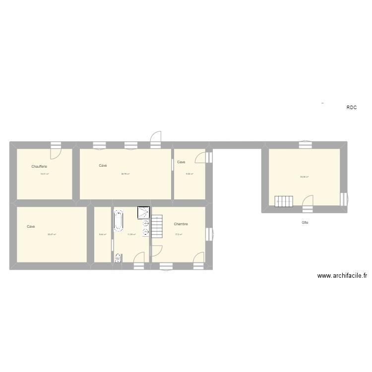 FERLIGNE RDC. Plan de 0 pièce et 0 m2