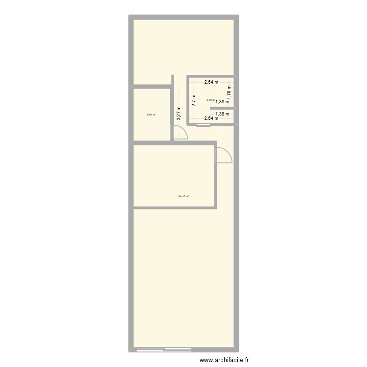 APPART. Plan de 3 pièces et 108 m2