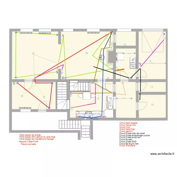 Rez-de-chauss&eacute;e Gaines. Plan de 