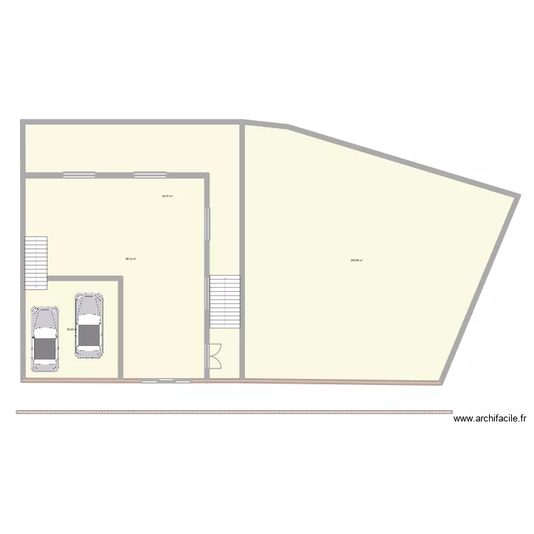 Plan niv 1. Plan de 4 et 397 m² Plan niv 1. Plan de 4 et 397 m²