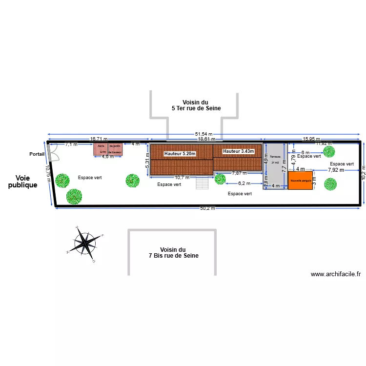 Maison Le V&eacute;sinet - Pergola. Plan de 2  et 608 m²