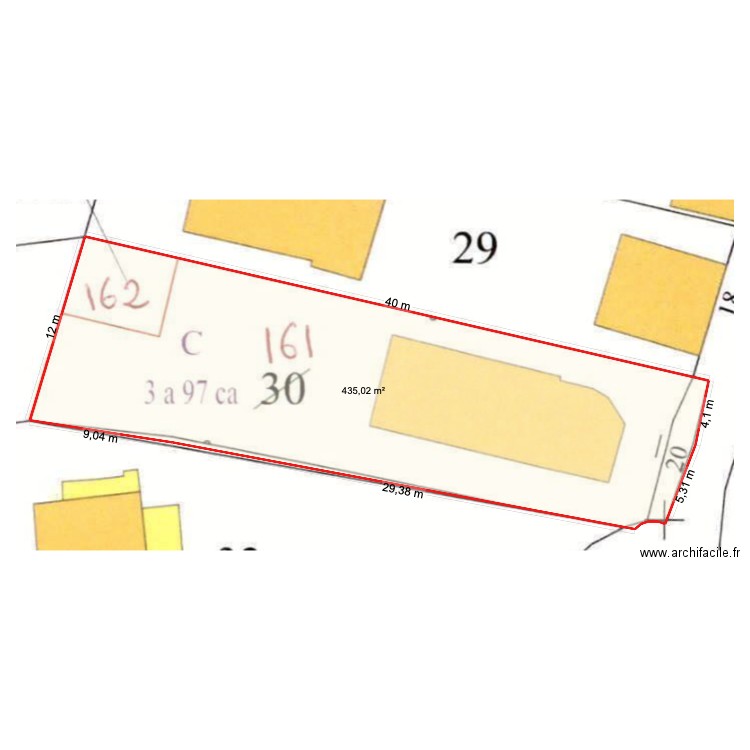 ensues. Plan de 1 pièce et 435 m2