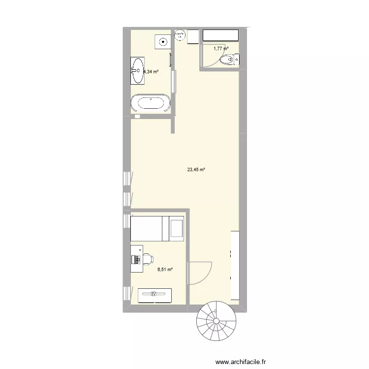 Etage 2026. Plan de 2  et 8 m²