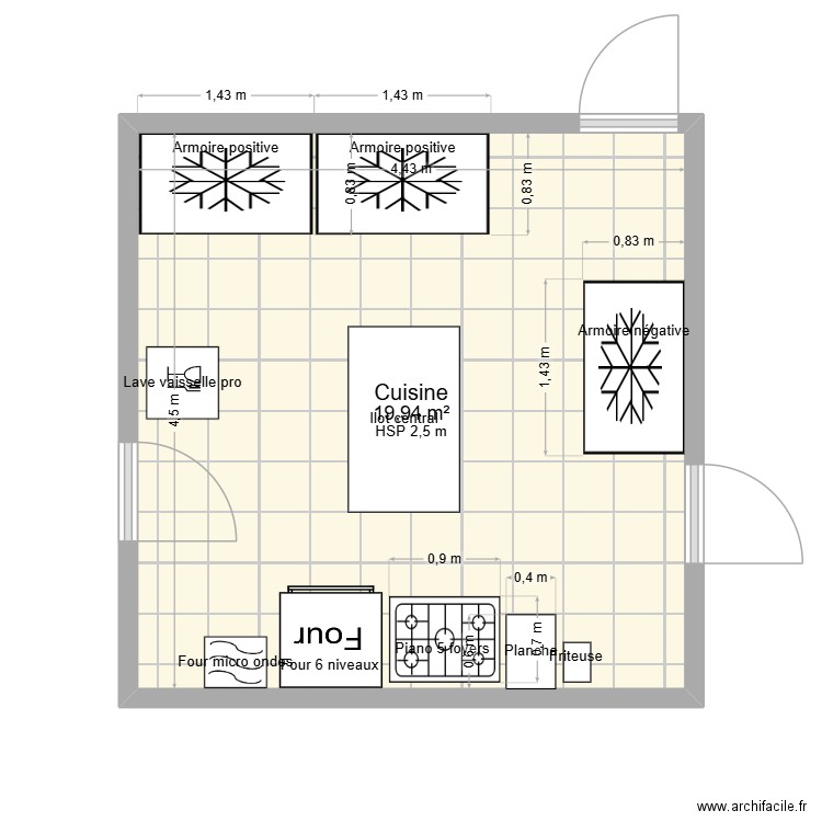 Cuisine ILY LAND. Plan de 1 pièce et 20 m2