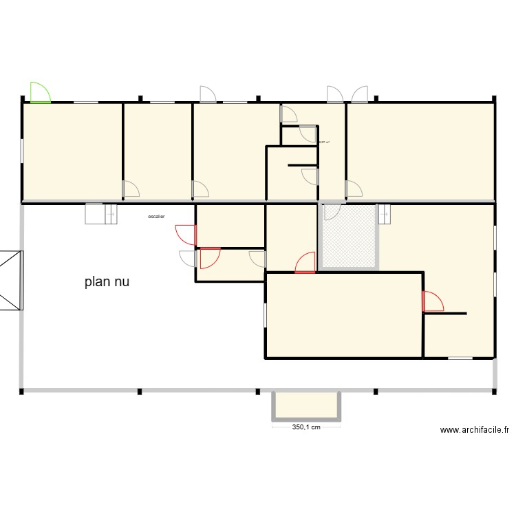 GAEC la Marmitte plan nu. Plan de 14 pièces et 222 m2