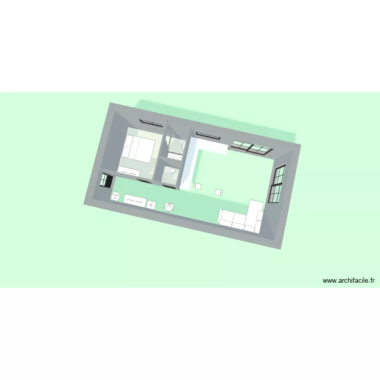 extension 3. Plan de 3  et 13 m²