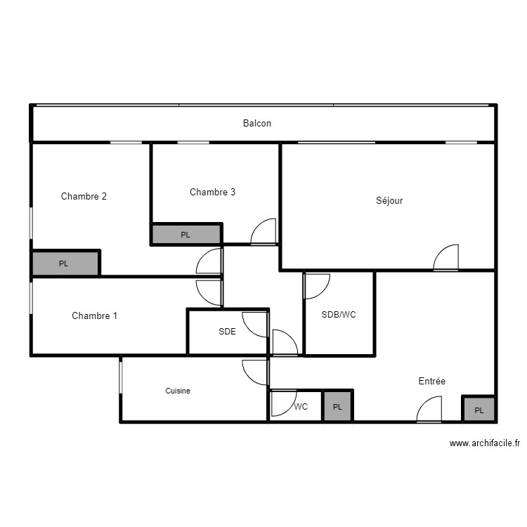 Plan Deleg Bouanich. Plan de 11 pièces et 84 m2