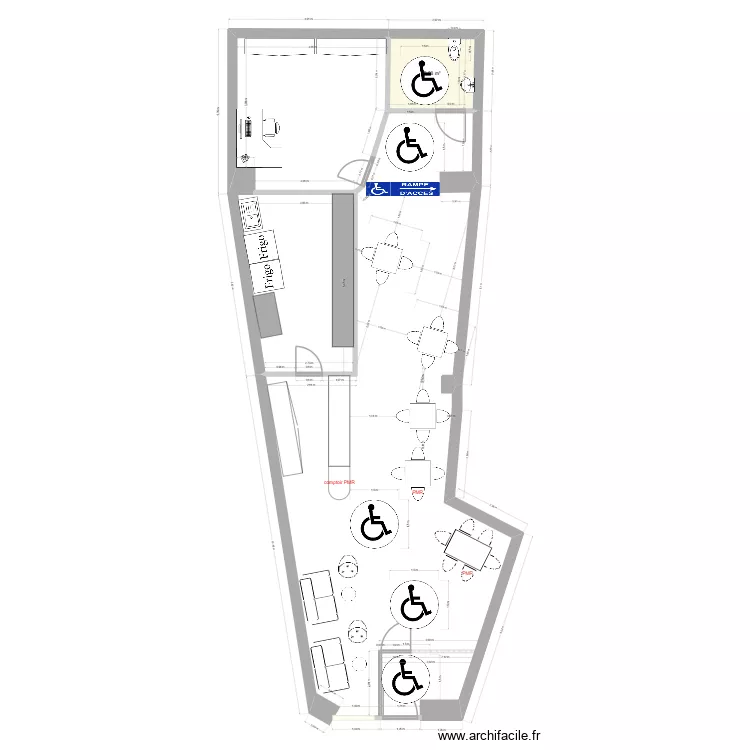 miaou coffee PMR. Plan de 1  et 6 m²