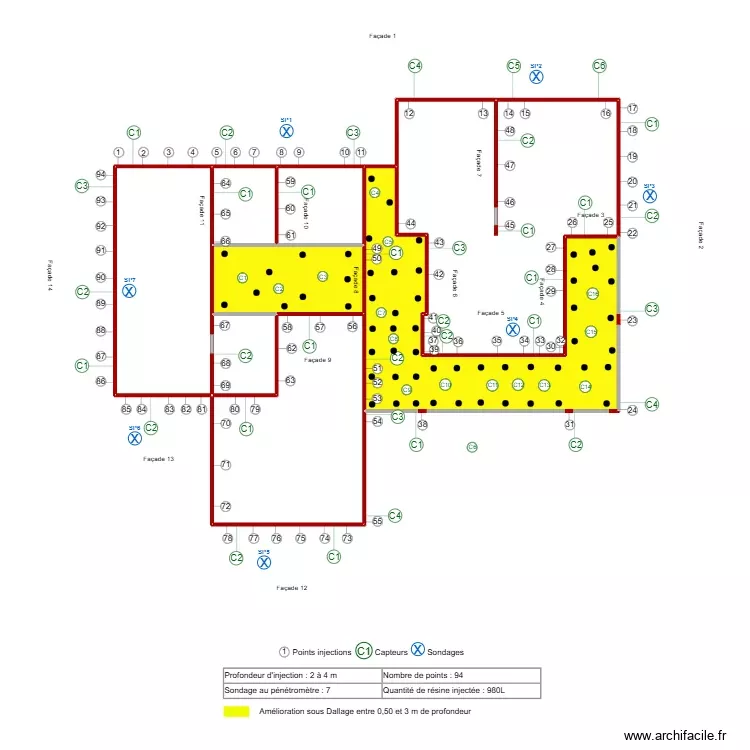 DAX. Plan de 8 Pièces et 140 m²