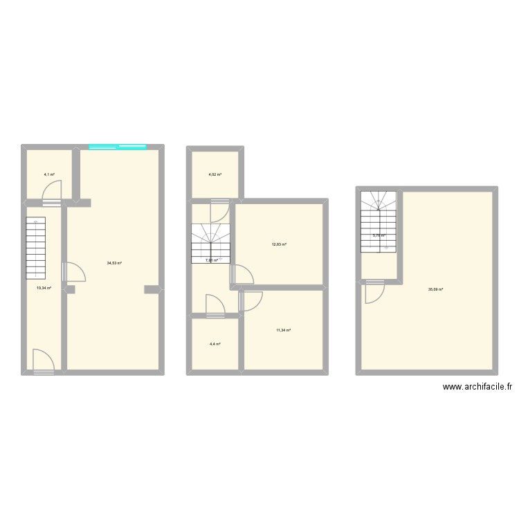 Asty-Moulin. Plan de 10 pièces et 130 m2