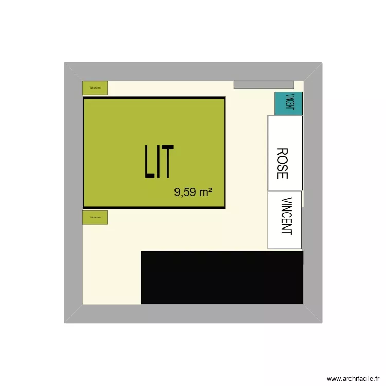 LOGEMENT 2026. Plan de 1 Pièce et 10 m²