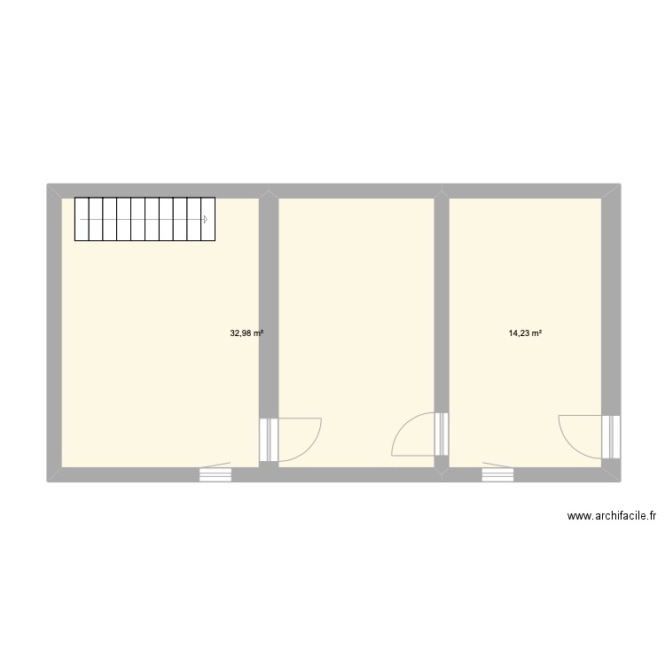 MailleEtage. Plan de 2 pièces et 47 m2